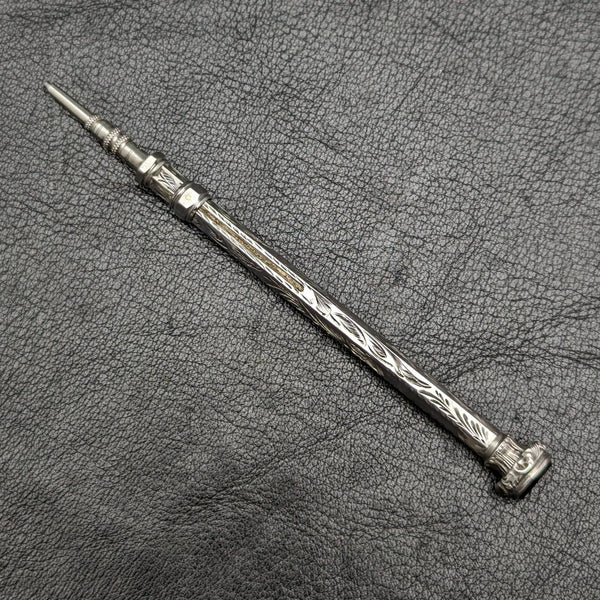 1896 British Antique Sterling Silver Mechanical Pencil Telescopic 76-96mm Magic Pencil